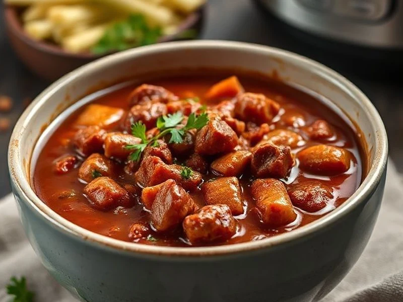 Bowl of chili made with Instant Pot ground beef - Instant Pot frozen ground beef