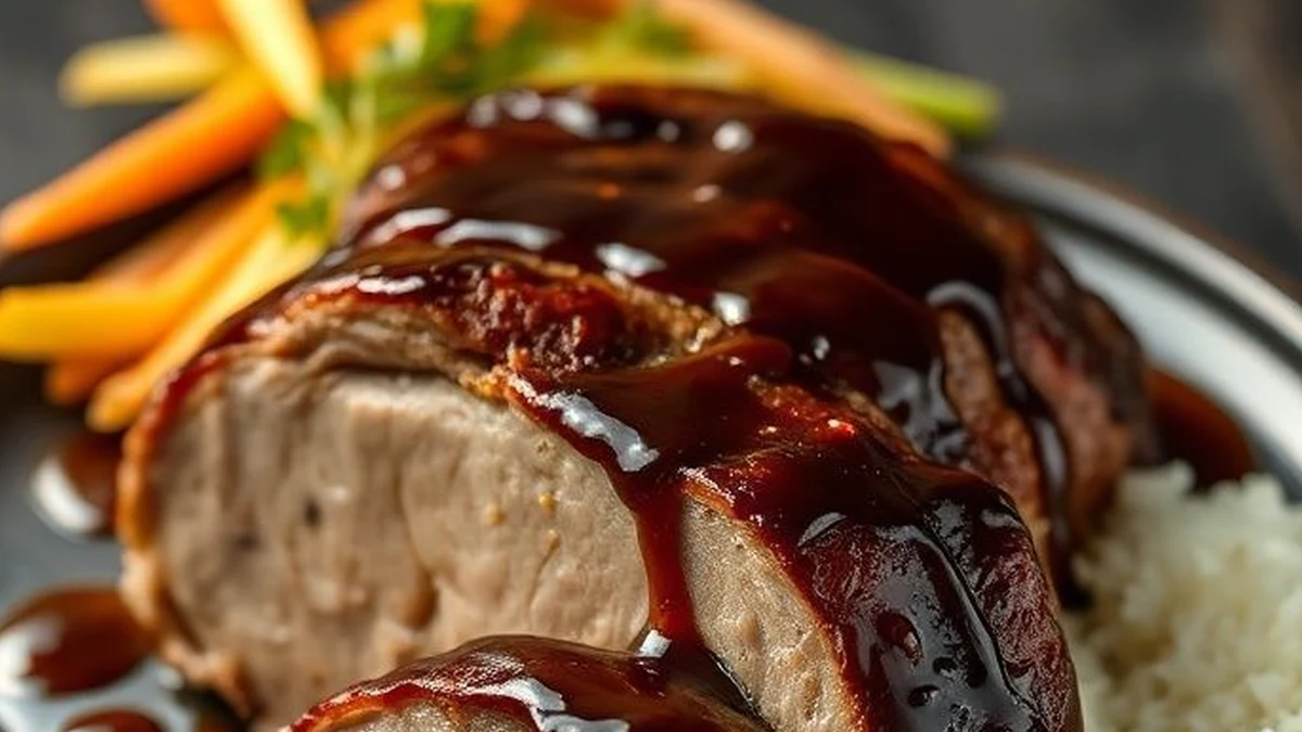 Slow cooker pork loin with balsamic glaze
