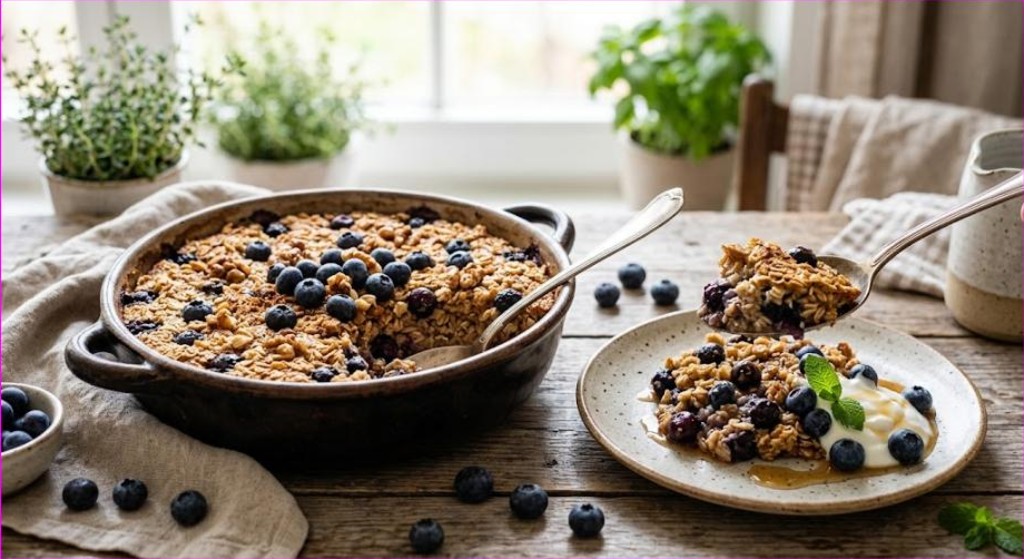 Blueberry Baked Oatmeal (Cozy Make-Ahead Breakfast)