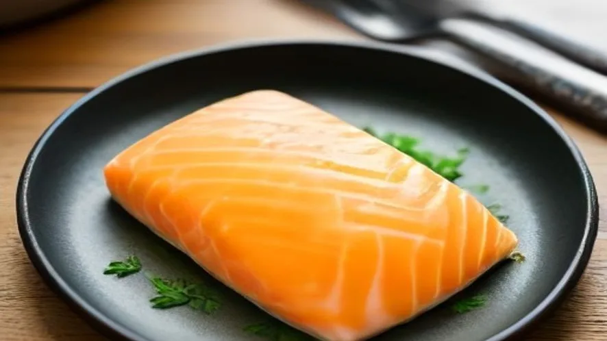 freeze cooked salmon and other seafood storage tips served on a wooden table, freshly made and ready to serve