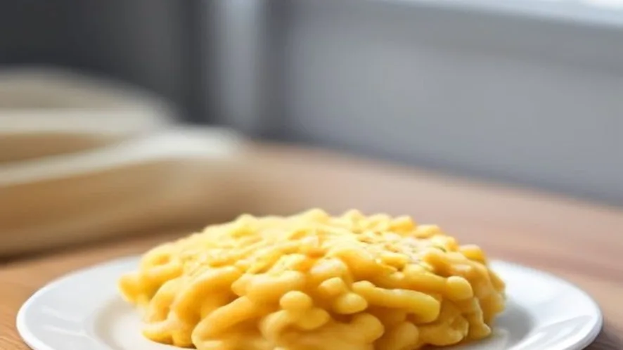 freeze mac and cheese safely and how to reheat it creamy served on a wooden table, freshly made and ready to serve
