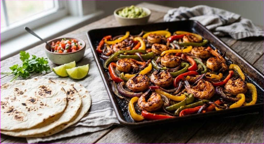 Sheet Pan Shrimp Fajitas (Easy 25-Minute Dinner)