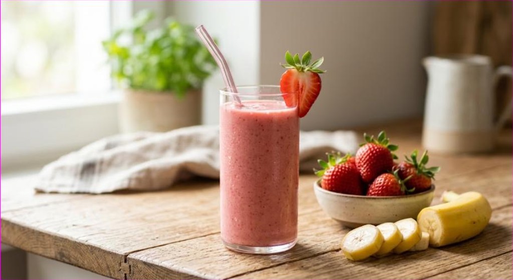 Strawberry Banana Smoothie (Creamy 5-Minute Recipe)