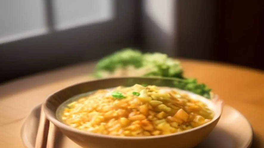 what to serve with fried rice served on a wooden table, freshly made and ready to serve