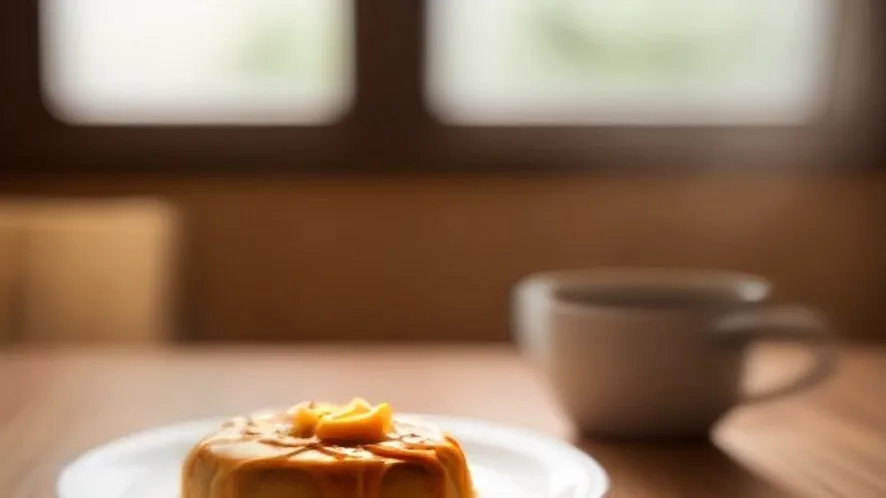 caramel grainy served on a wooden table, freshly made and ready to serve