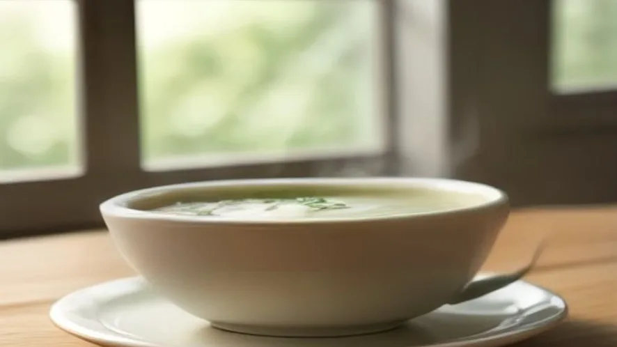 soup bland served on a wooden table, freshly made and ready to serve