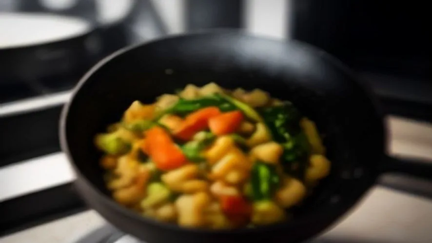 why is my stir fry watery served on a wooden table, freshly made and ready to serve