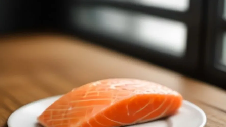 salmon dry served on a wooden table, freshly made and ready to serve